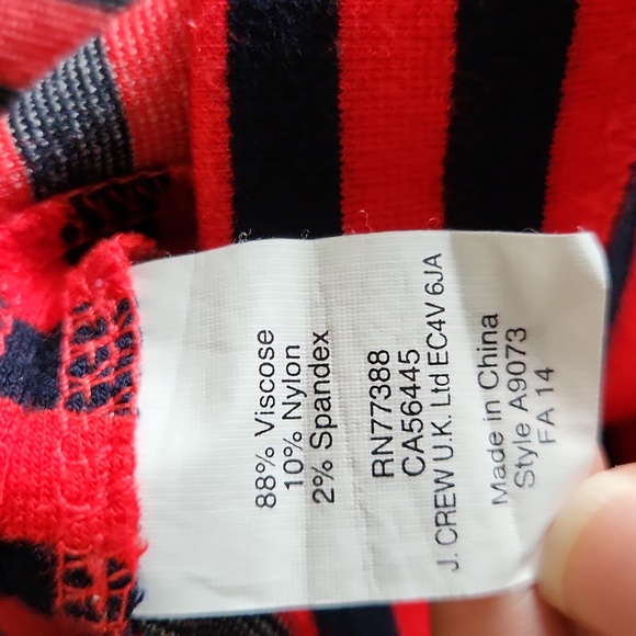 J. Crew size XS sleeveless dress,  striped navy/ red - Picture 10 of 12